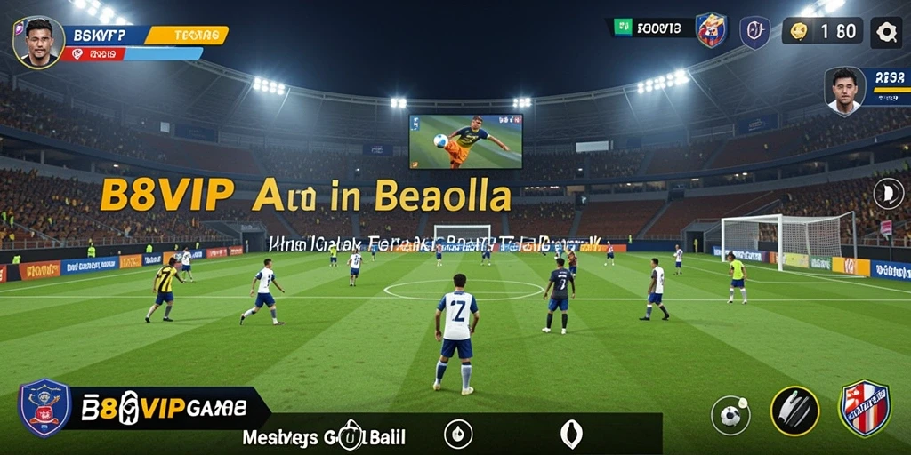 Tampilan gameplay yang mendebarkan dari B8VIP dengan aksi sepak bola yang intens.