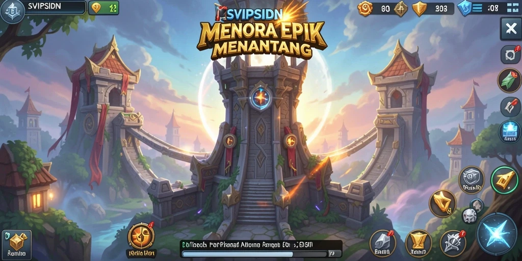 Tampilan gameplay SVIPSIDN yang menegangkan dalam pertahanan menara.